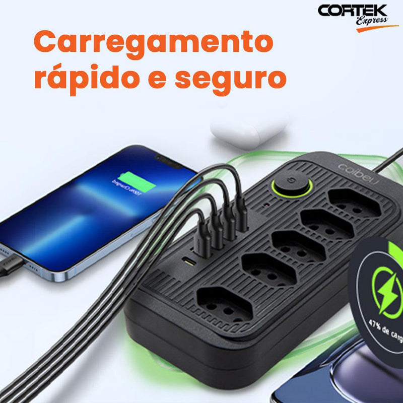 Extensão Tomada Com USB Cortek Power - Cortek Express