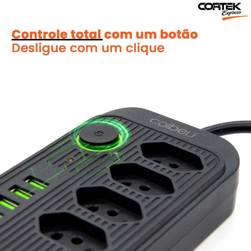 Extensão Tomada Com USB Cortek Power - Cortek Express