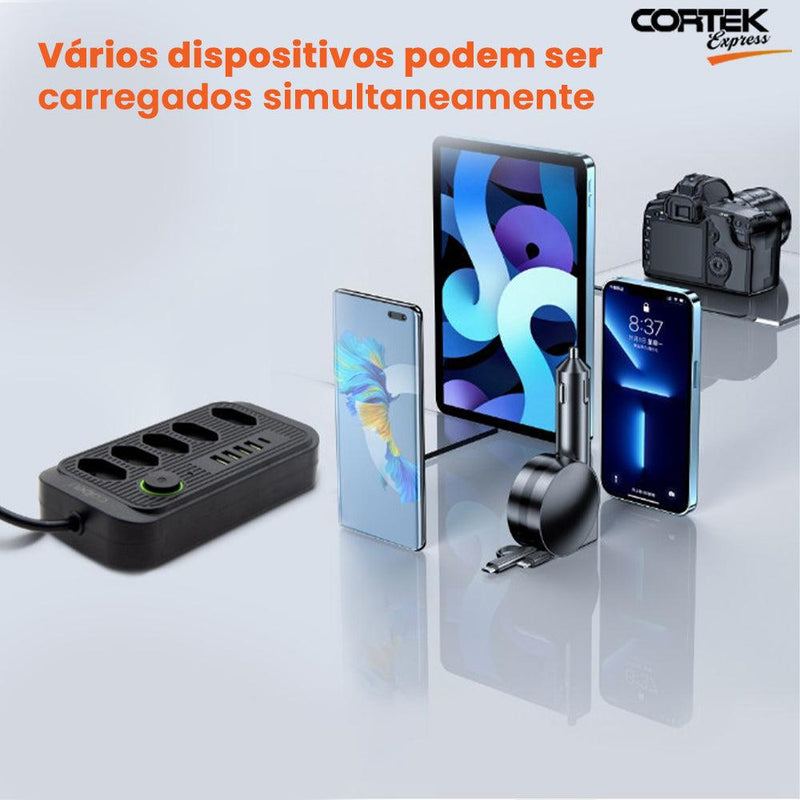 Extensão Tomada Com USB Cortek Power - Cortek Express