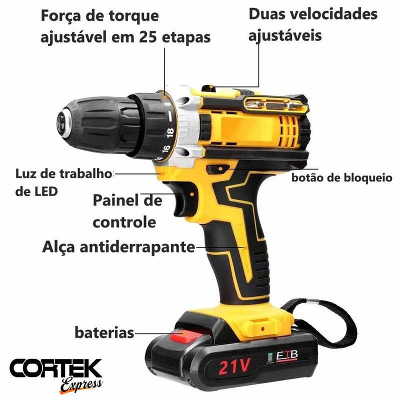 Furadeira de Impacto Sem Fio Cortek Impact - Cortek Express