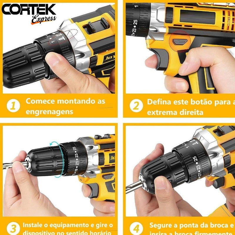 Furadeira de Impacto Sem Fio Cortek Impact - Cortek Express