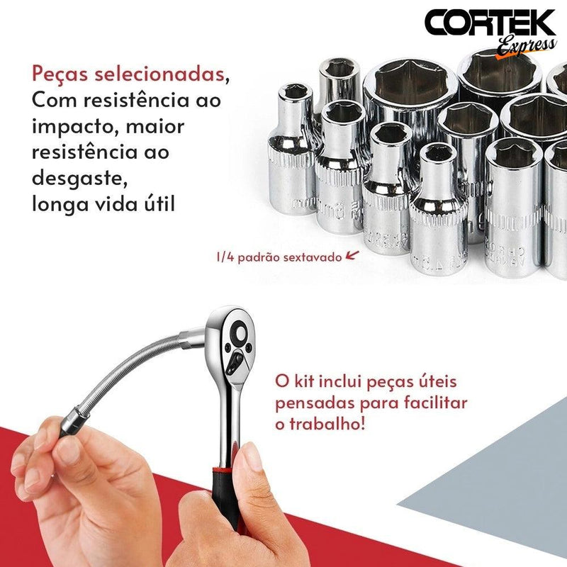 Kit de Chaves Profissional 46 em 1 Cortek Tool - Cortek Express